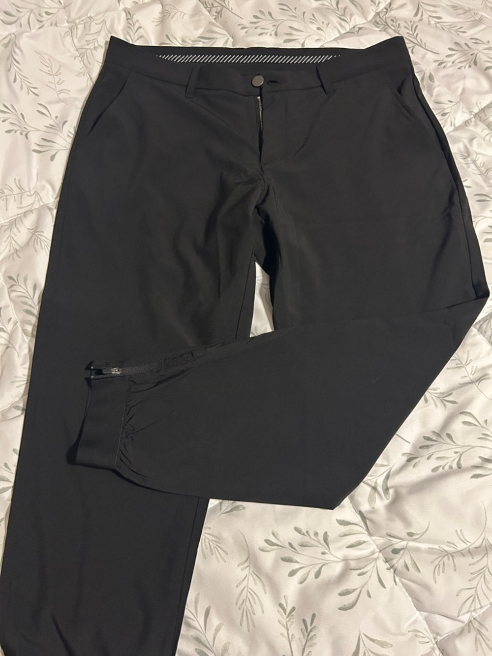 Men's Black Stretch Jogger Pants with Ankle Zips